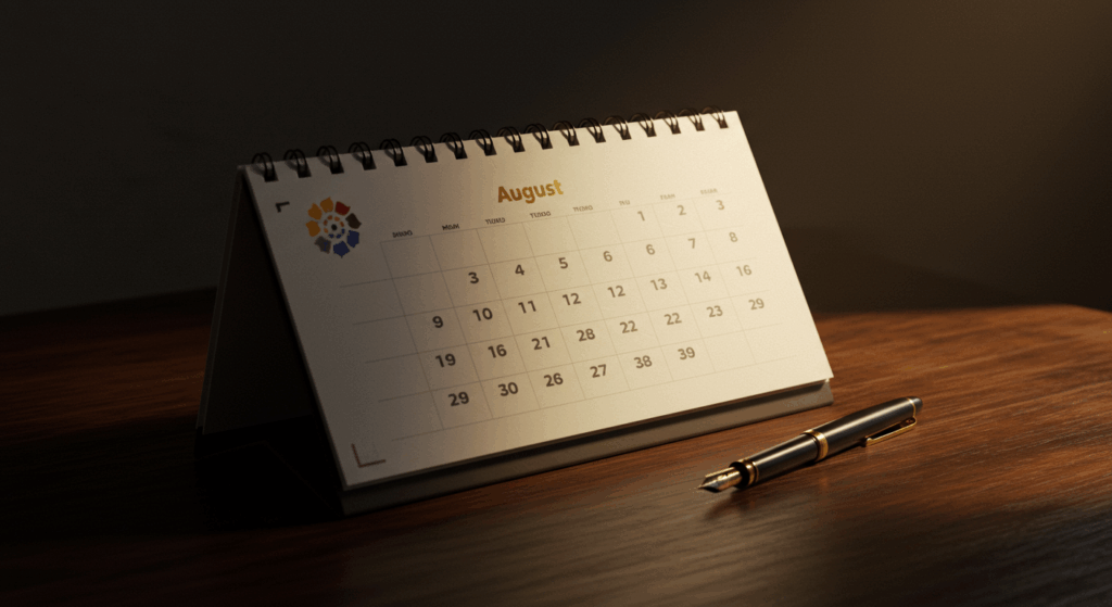 Lịch để bàn sang trọng được thiết kế riêng cho mùa giải mới, hiển thị lịch LaLiga 2024-2025.