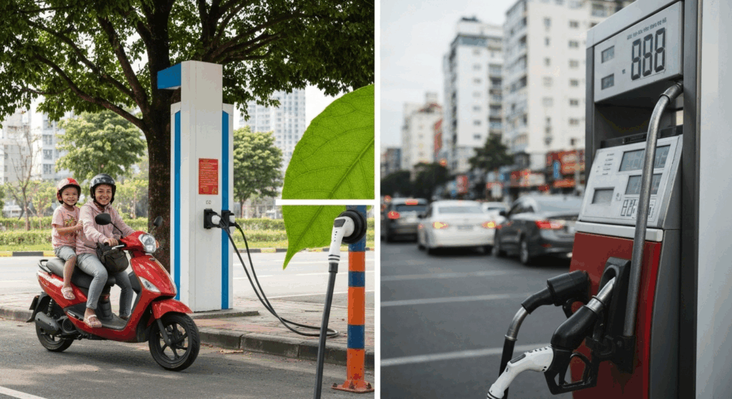 Tàu chở dầu trên biển, tượng trưng cho các yếu tố toàn cầu tác động đến giá xăng dầu.